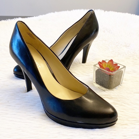 NINE WEST | Wise Up Black Leather Classic Heel Pump Stiletto women’s 7 - Picture 3 of 8